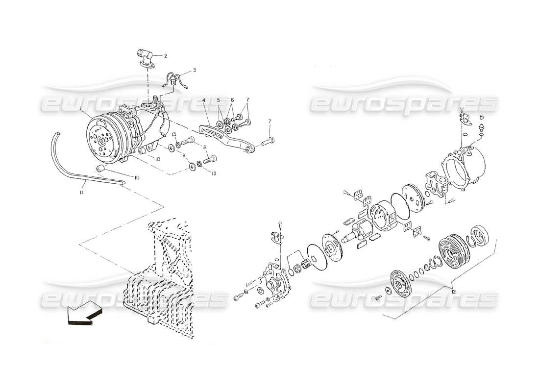 un diagrama de piezas del catálogo de piezas maserati shamal