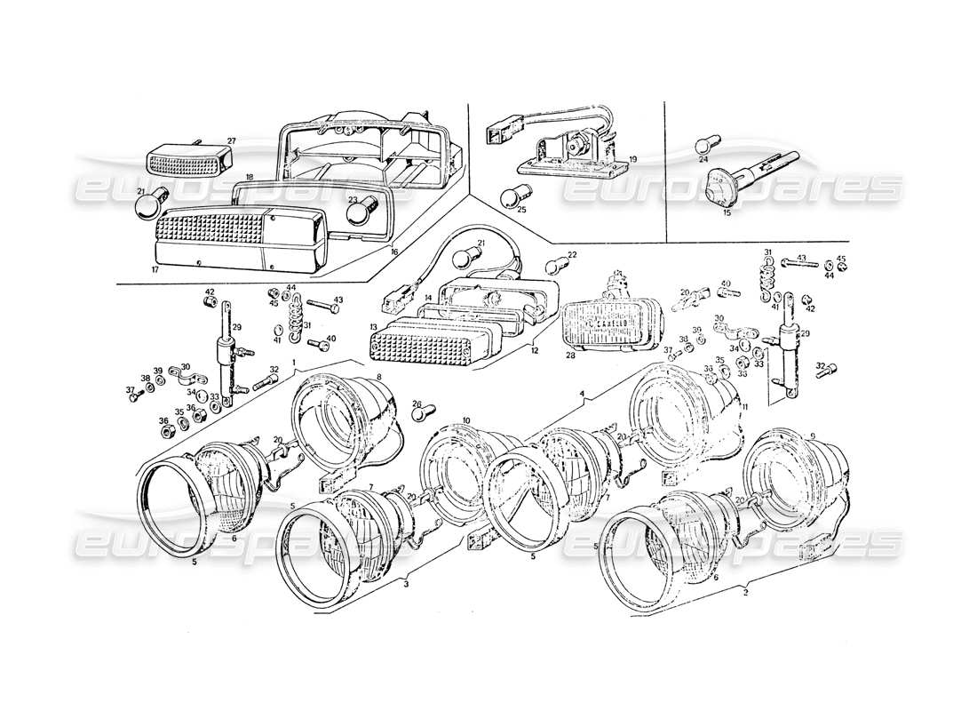 VER DIAGRAMAS DE PIEZAS DEL CATÁLOGO DE PIEZAS MASERATI KHAMSIN un diagrama de piezas del catálogo de piezas maserati khamsin