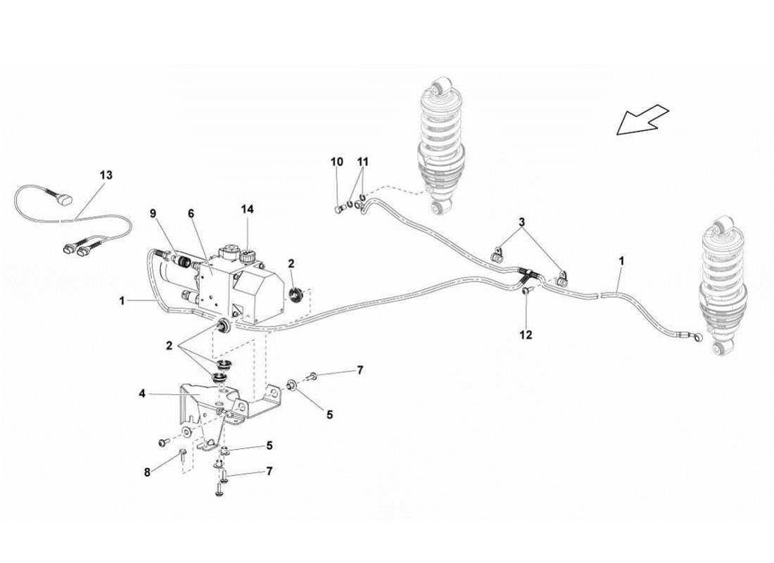 un diagrama de piezas del catálogo de piezas de actualización Lamborghini Gallardo LP560-4s