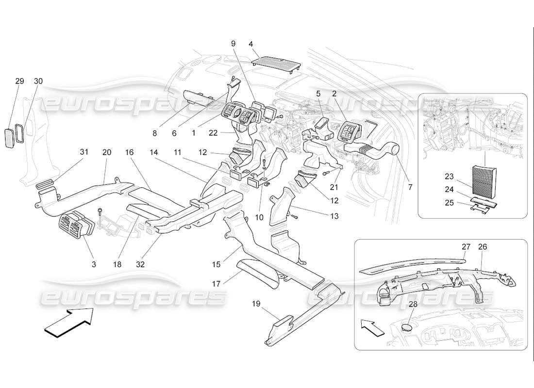 un diagrama de piezas del catálogo de piezas maserati qtp. (2006) 4.2 f1