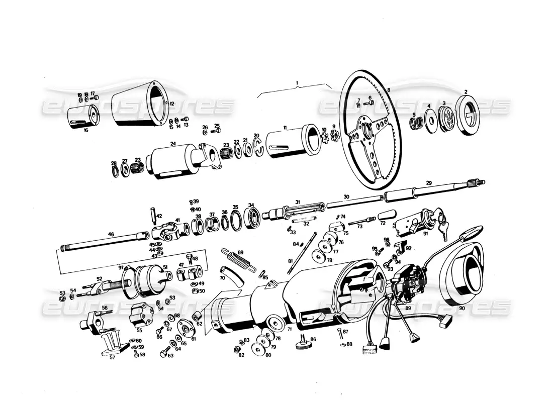 un diagrama de piezas del catálogo de piezas maserati bora