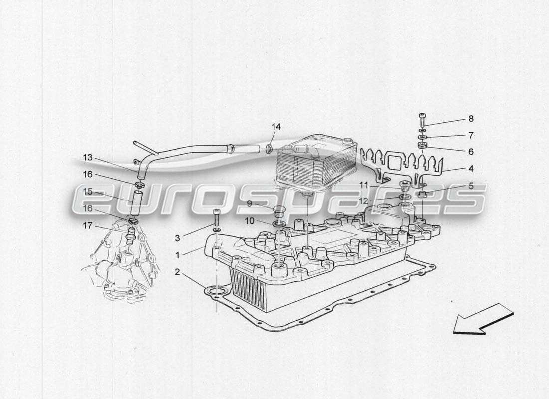 un diagrama de piezas del catálogo de piezas de Maserati GranCabrio MC Centenario