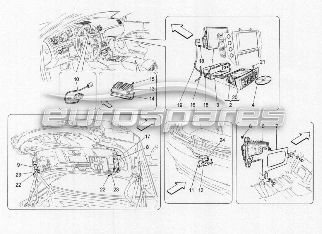 un diagrama de piezas del catálogo de piezas maserati grancabrio mc centenario