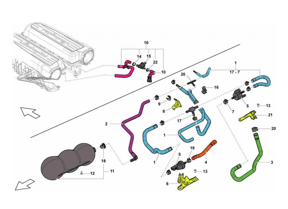 diagrama de pieza que contiene el número de pieza 07l131157e