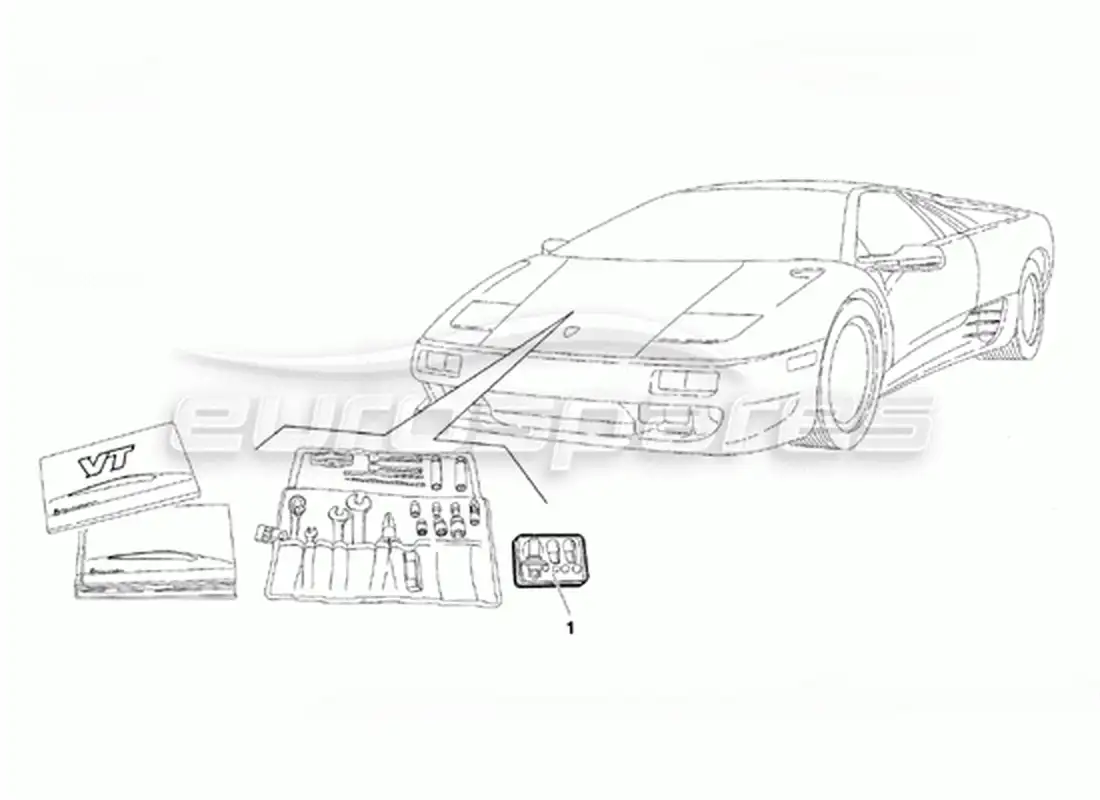 un diagrama de piezas del catálogo de piezas lamborghini diablo