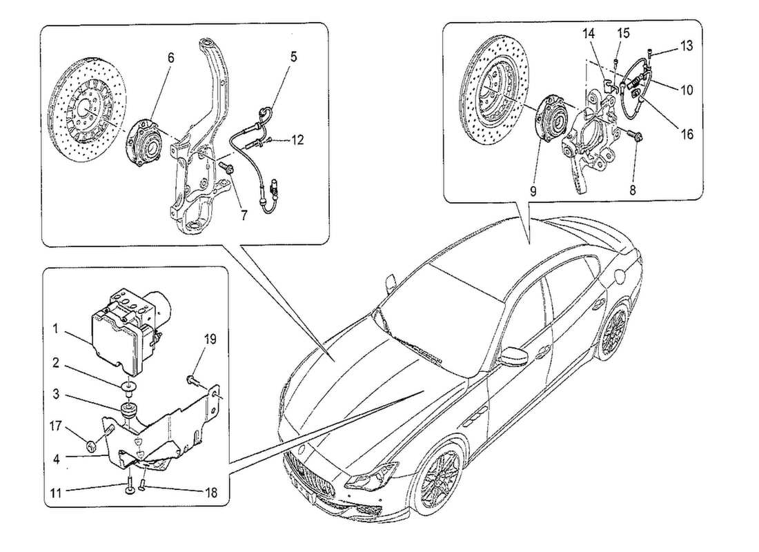 un diagrama de piezas del catálogo de piezas maserati qtp. v8 3.8 530bhp 2014