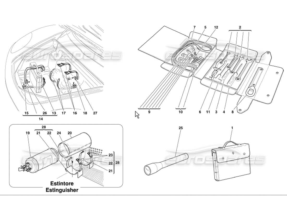 diagrama de pieza que contiene el número de pieza wdt-01 del kit