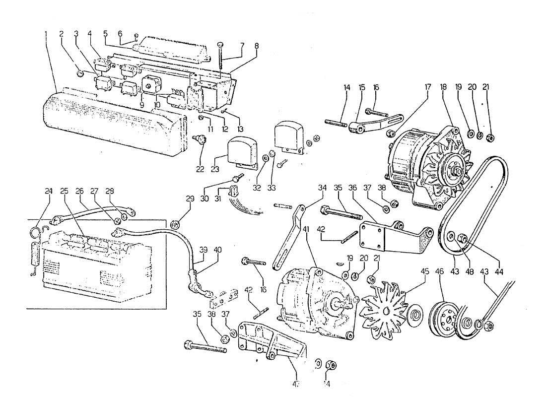 un diagrama de piezas del catálogo de piezas lamborghini jarama