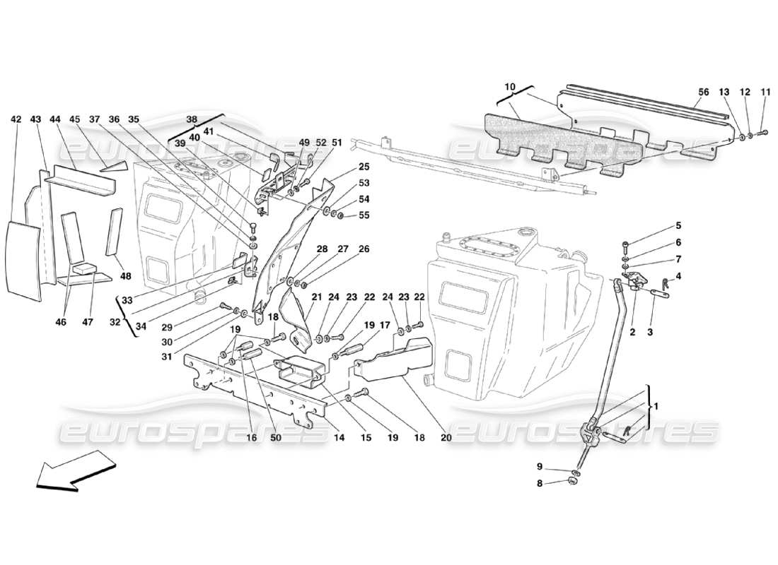 un diagrama de piezas del catálogo de piezas ferrari 360 challenge stradale