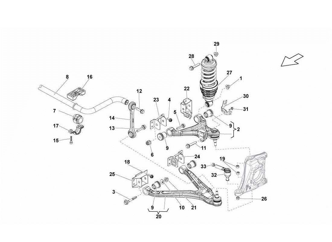 lamborghini gallardo lp560-4s update diagrama de piezas de los brazos delanteros