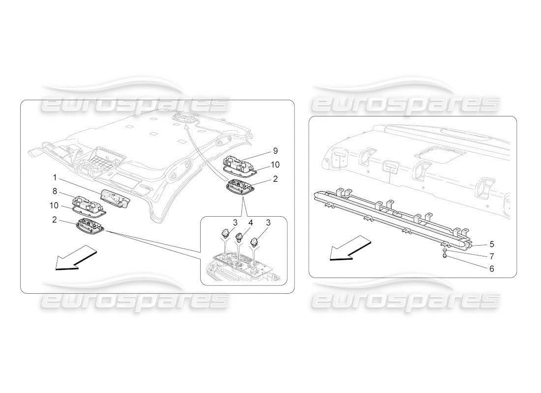 maserati qtp. (2010) 4.2 auto diagrama de piezas de dispositivos internos del vehículo