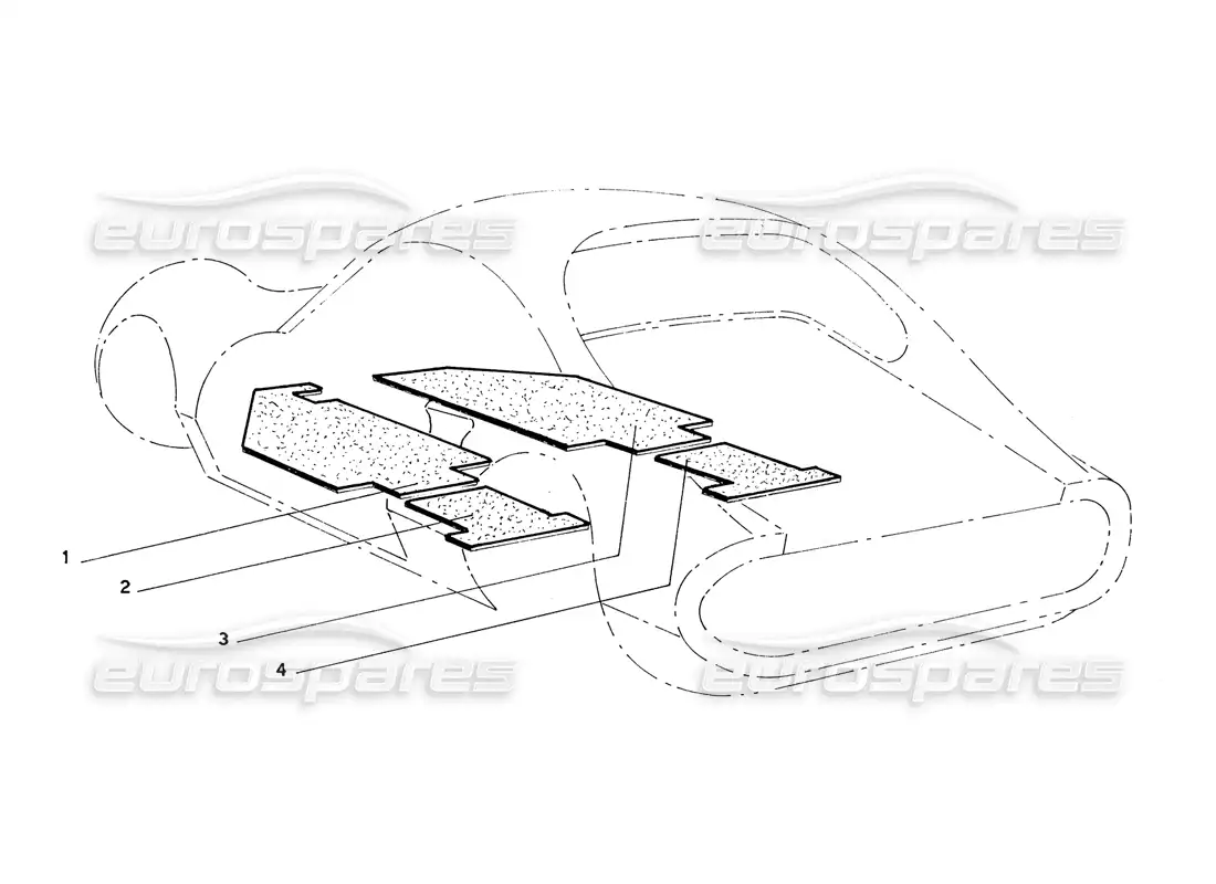 ferrari 206 gt dino (coachwork) diagrama de piezas debajo de las alfombras