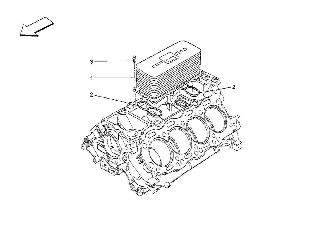 maserati qtp. v8 3.8 530bhp 2014 diagrama de piezas del intercambiador de calor