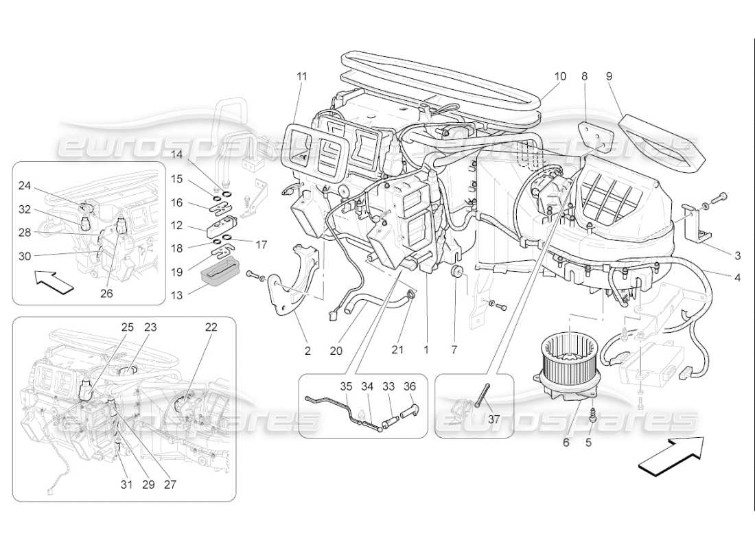 maserati qtp. (2007) 4.2 f1 unidad a c: diagrama de piezas de los dispositivos del tablero