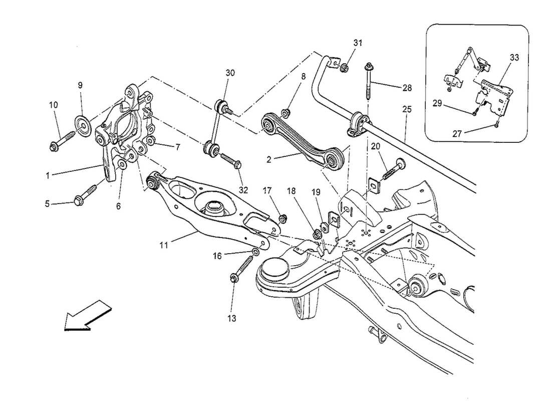 maserati qtp. v8 3.8 530bhp 2014 rear suspension diagrama de piezas