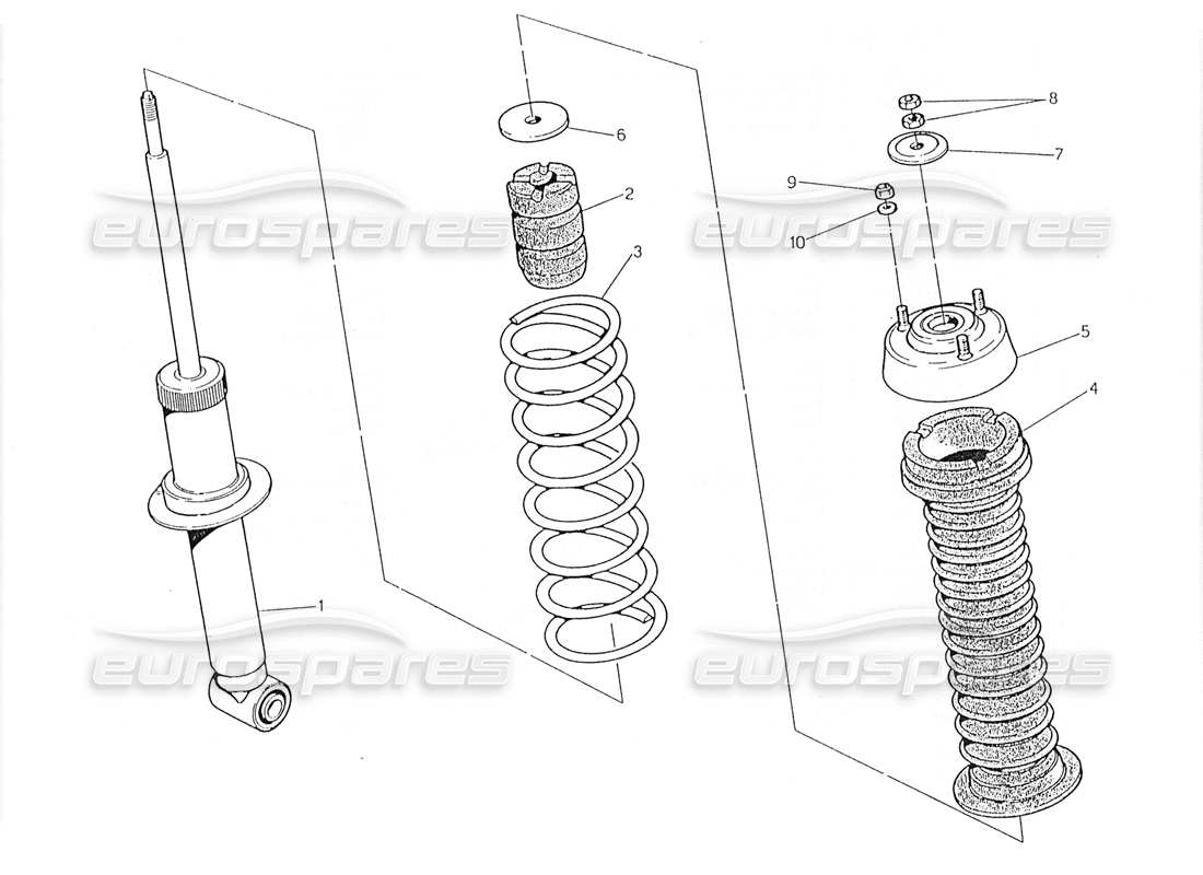 maserati 228 diagrama de piezas del amortiguador trasero