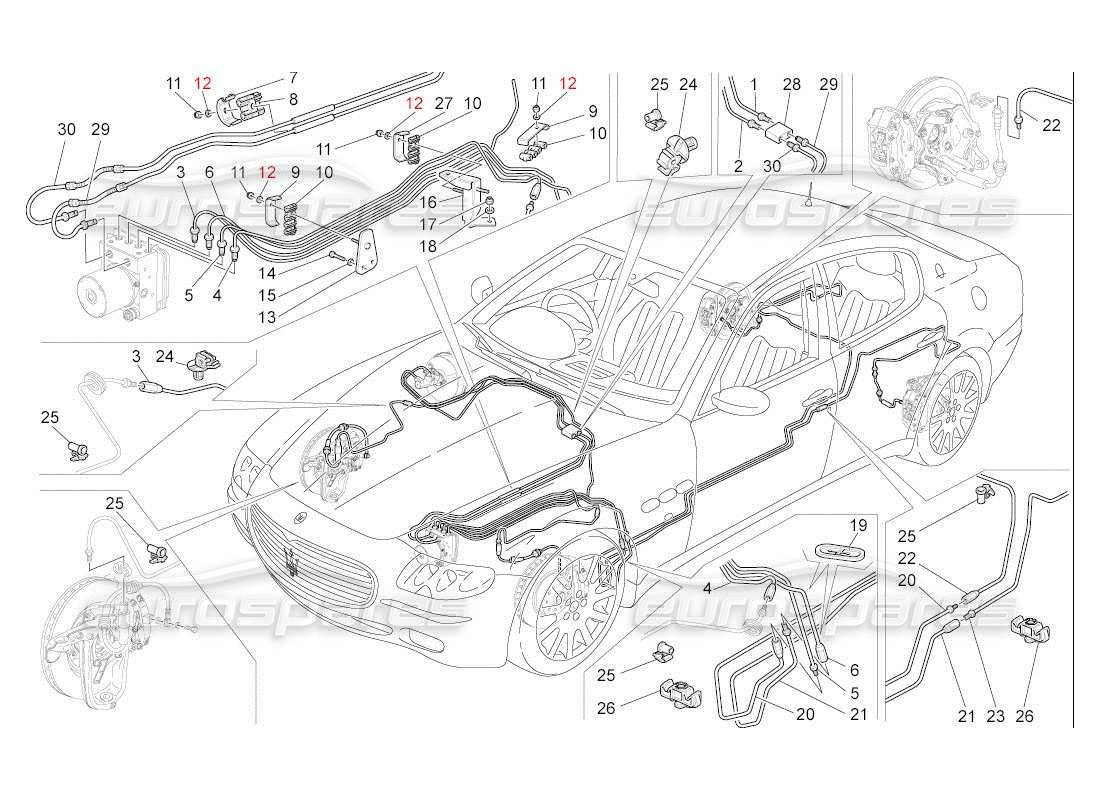 maserati qtp. (2007) 4.2 auto líneas diagrama de piezas