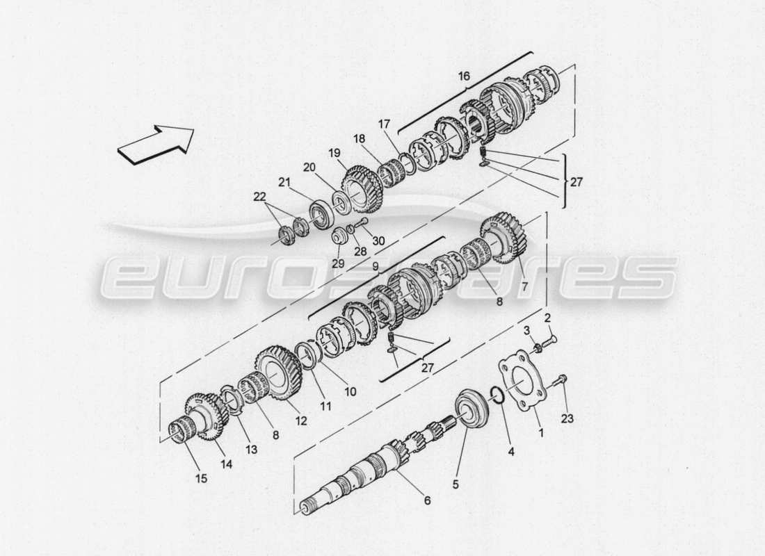 maserati granturismo special edition engranajes del eje principal diagrama de piezas
