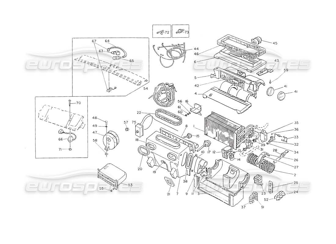 maserati shamal conjunto de aire acondicionado diagrama de piezas