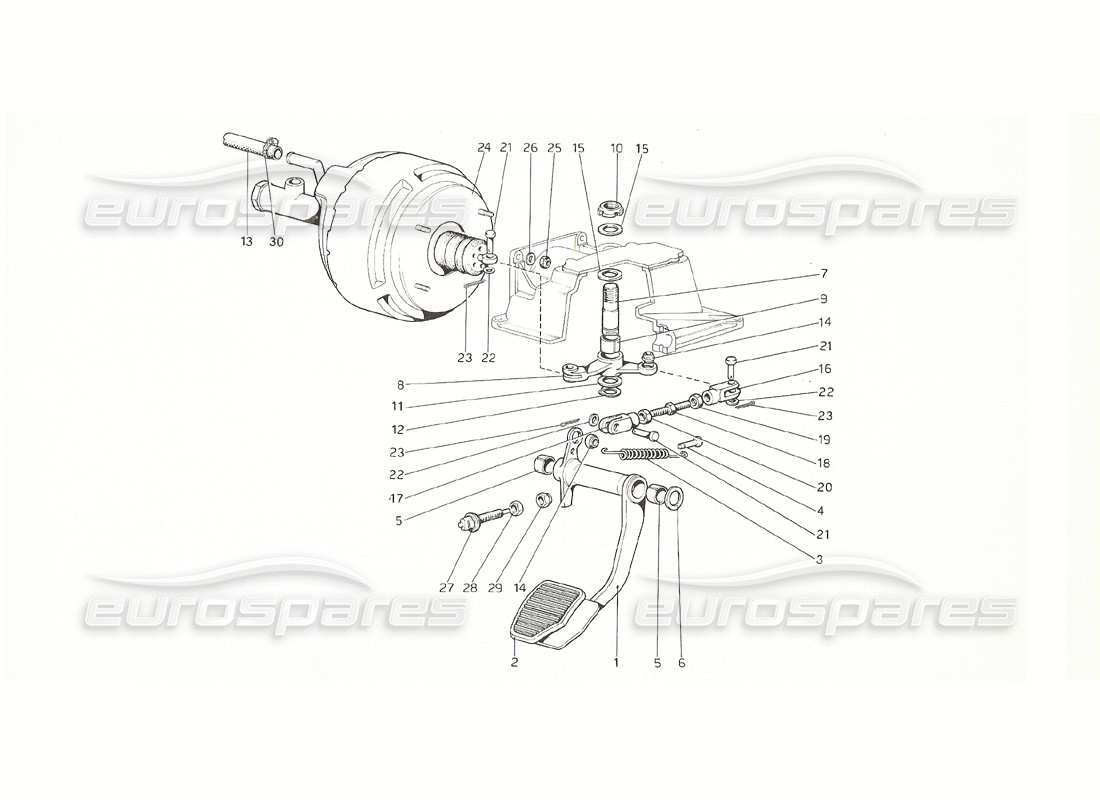 ferrari 308 gt4 dino (1976) diagrama de piezas del sistema hidráulico de frenos (versión rh d)