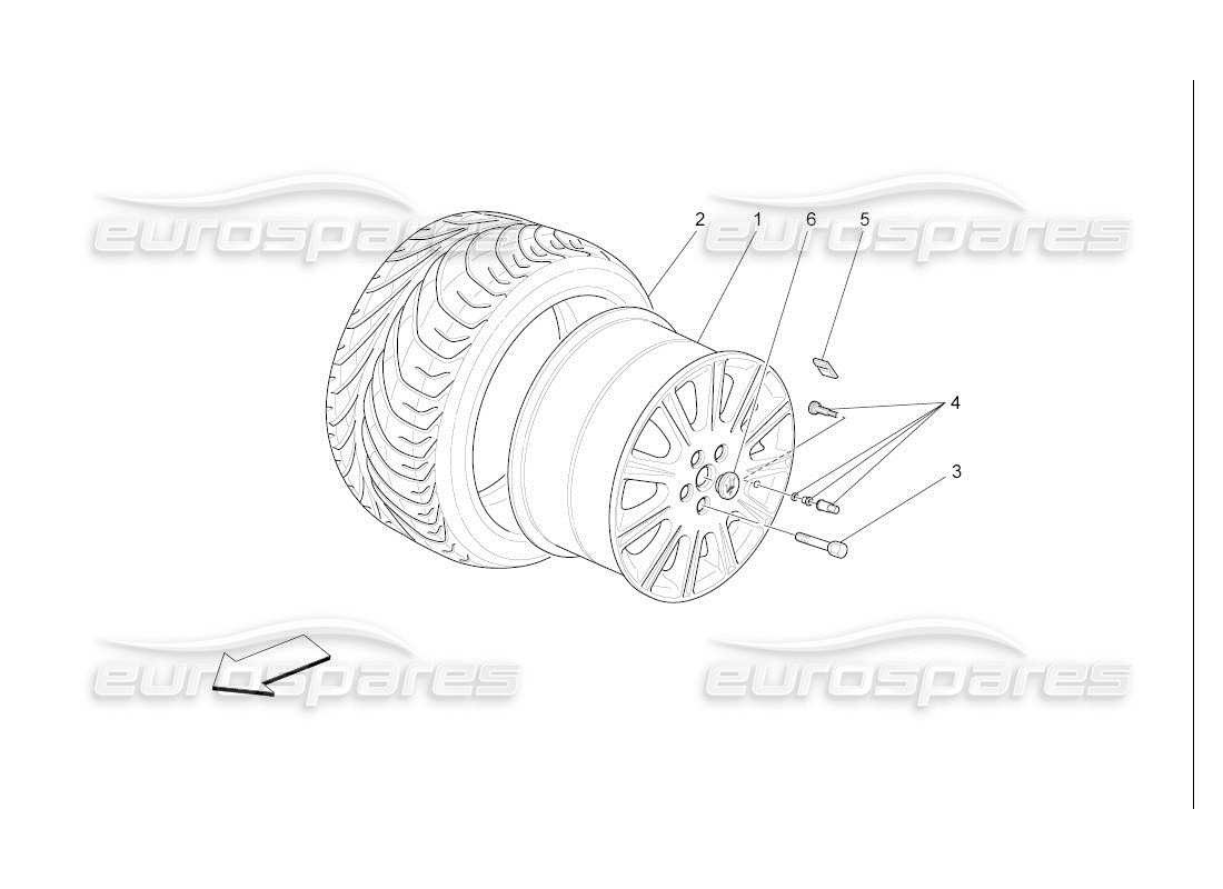 maserati qtp. (2007) 4.2 auto diagrama de piezas de ruedas y neumáticos