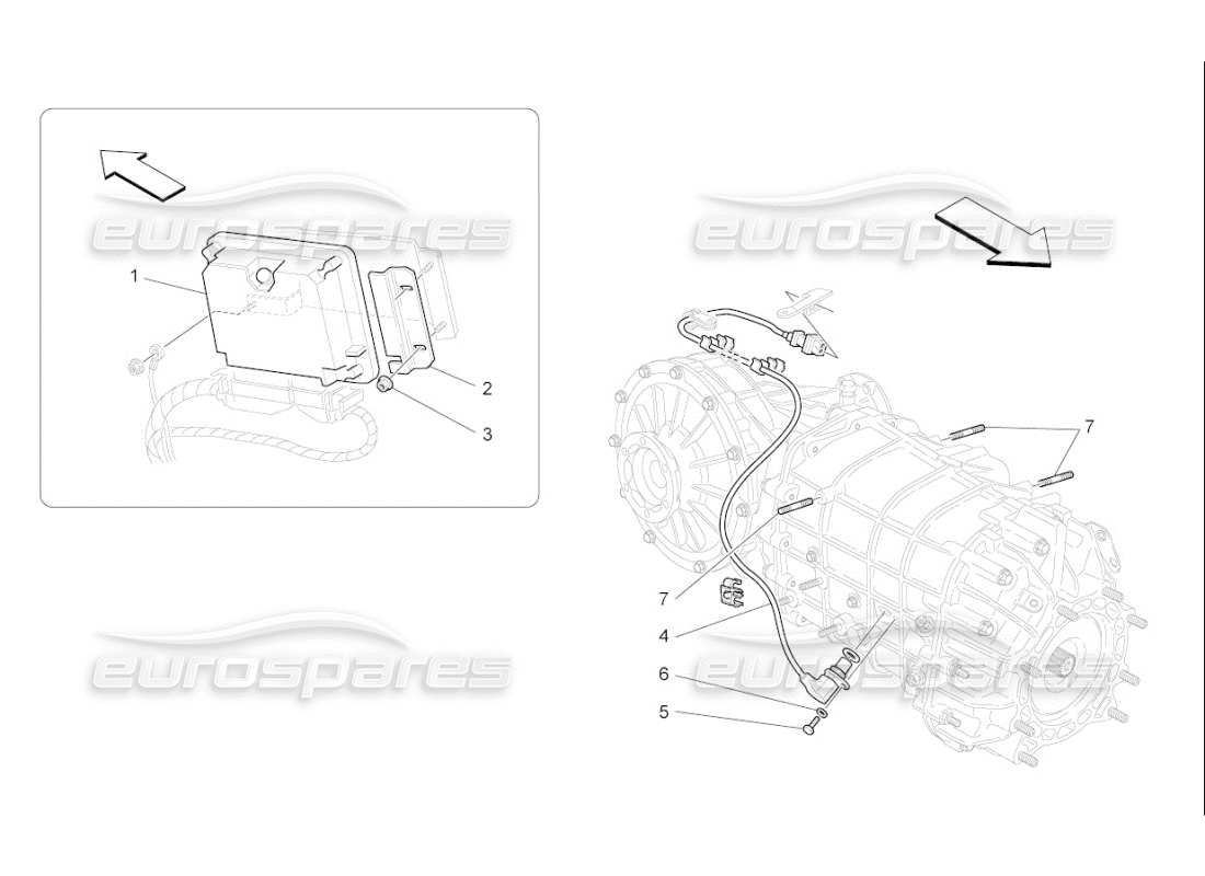 maserati qtp. (2007) 4.2 f1 control electrónico (caja de cambios) diagrama de piezas