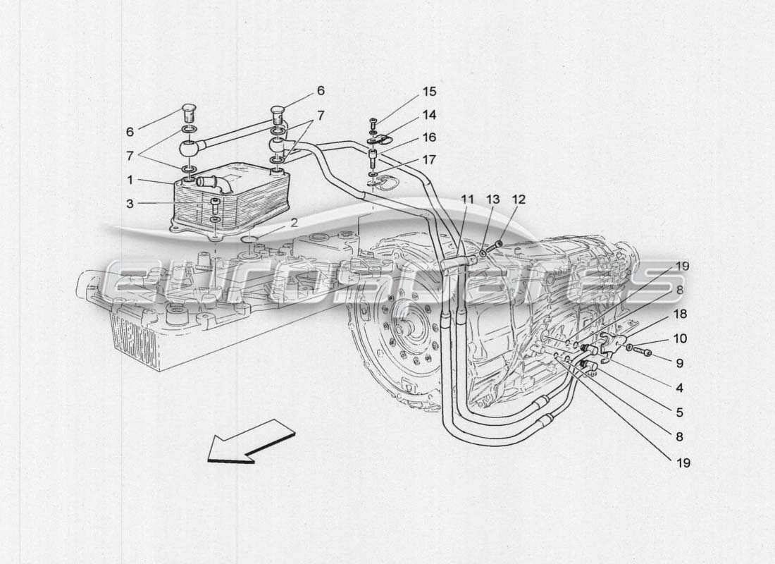 maserati grancabrio mc centenario diagrama de piezas de refrigeración y lubricación de aceite