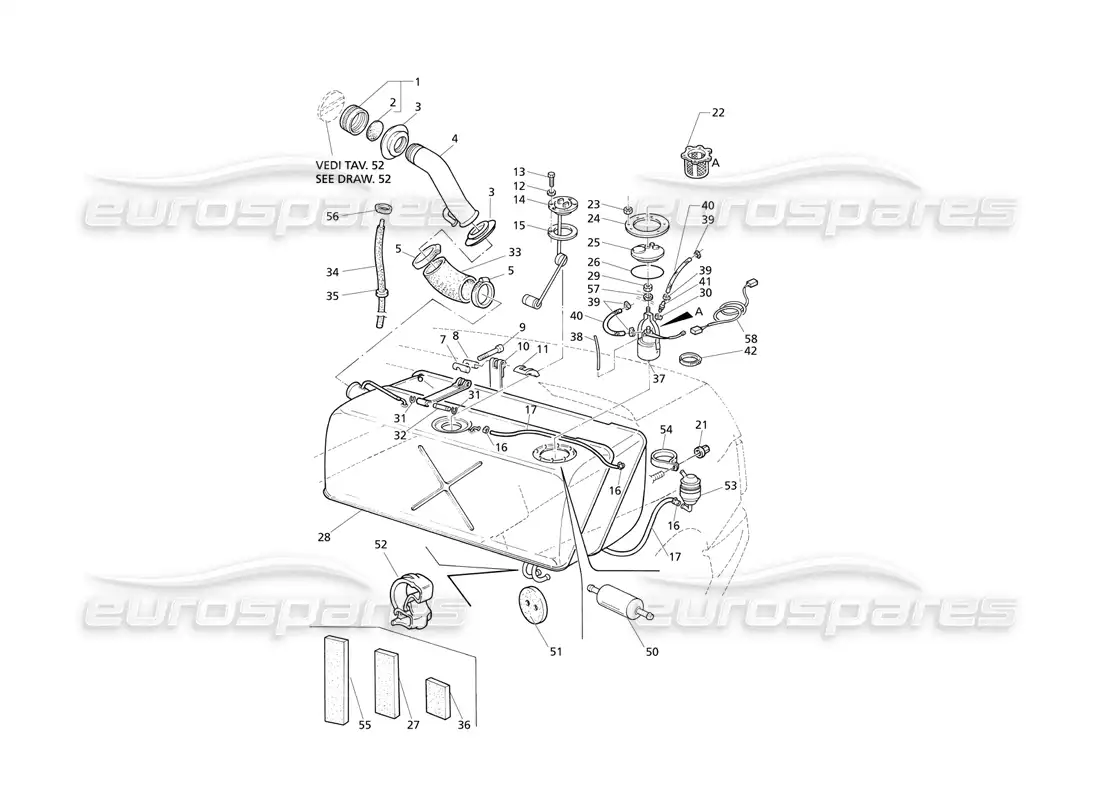 maserati qtp v6 evoluzione depósito de combustible diagrama de piezas