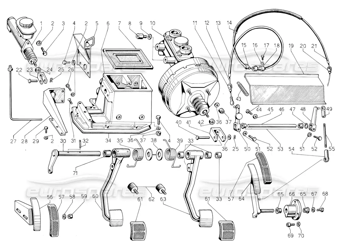 lamborghini jalpa 3.5 (1984) pedales derechos diagrama de piezas