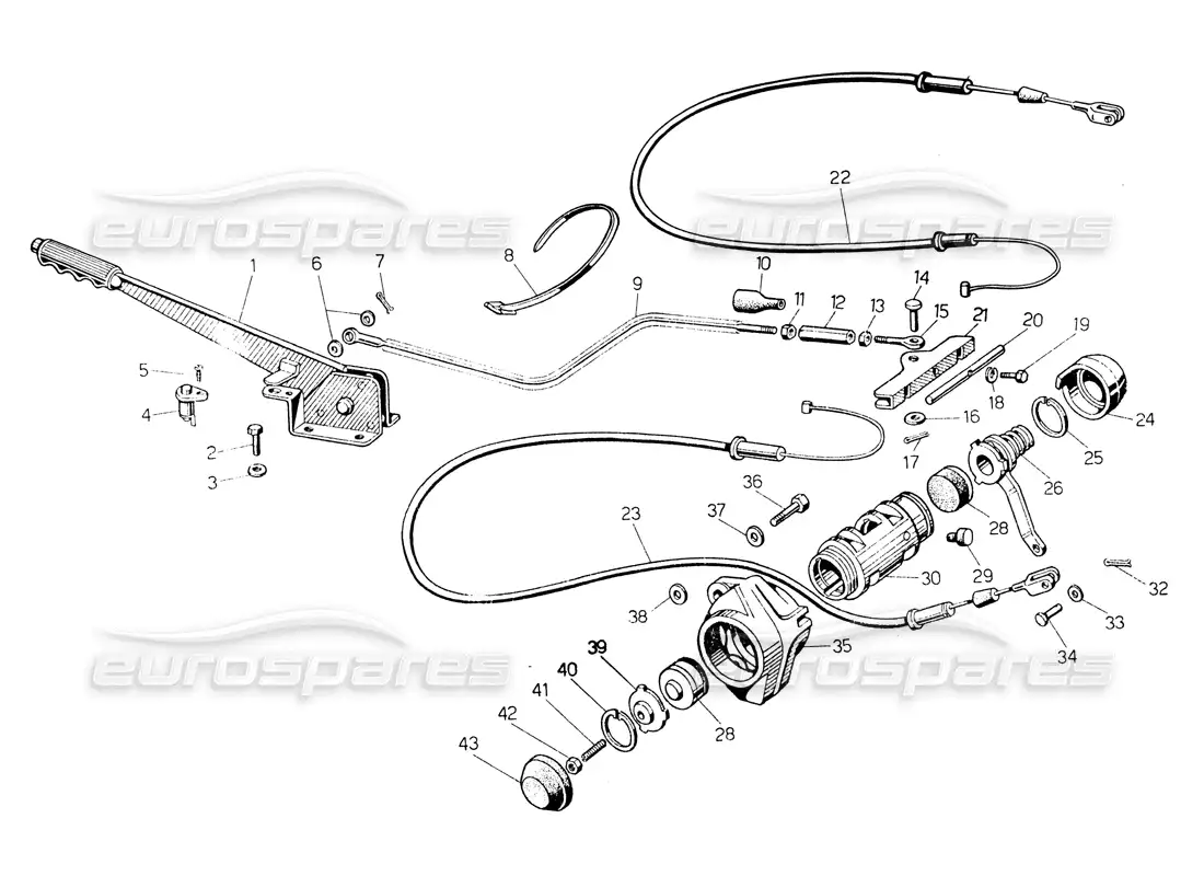 lamborghini countach lp400 diagrama de piezas del freno de mano