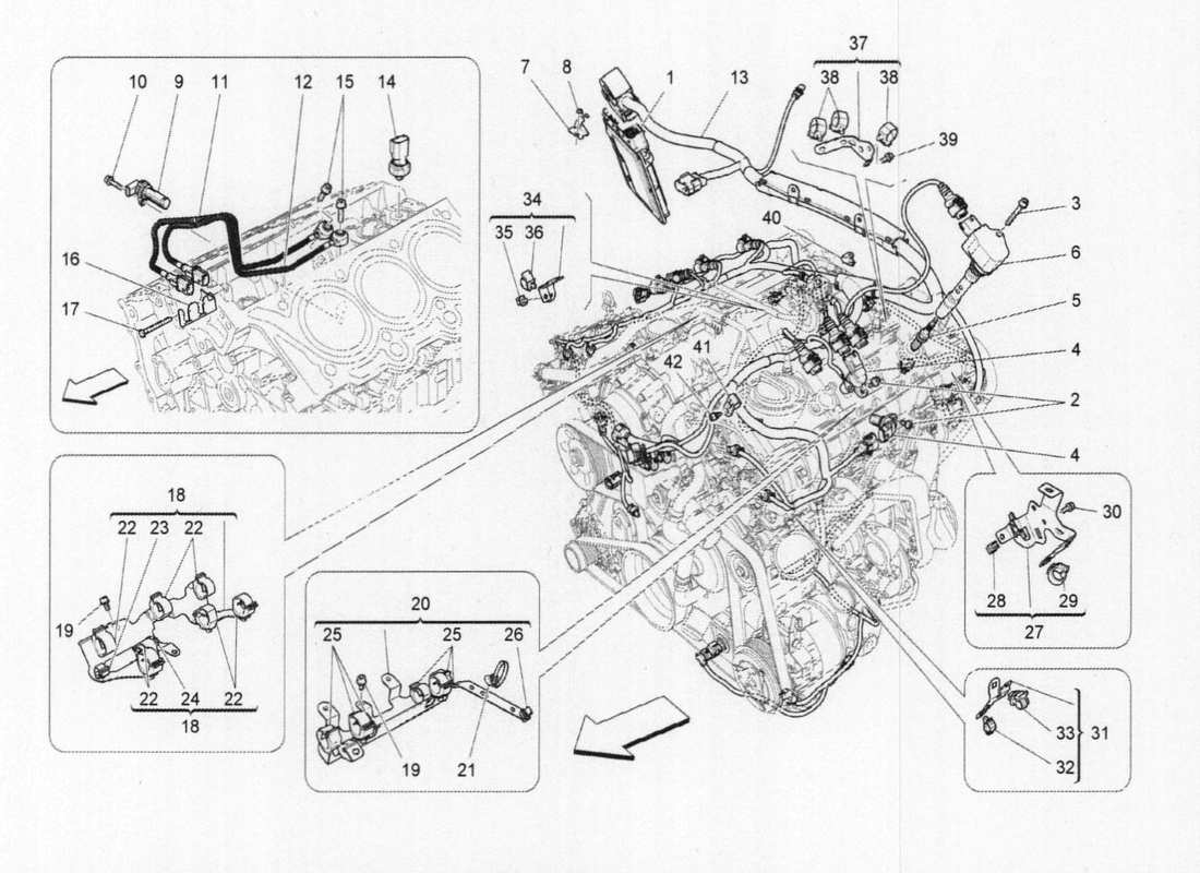 maserati qtp. v6 3.0 bt 410bhp 2015 diagrama de piezas de control electrónico