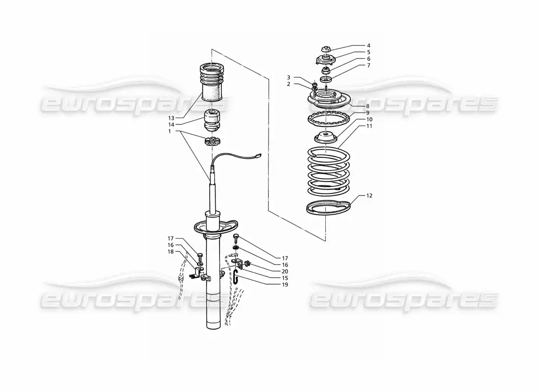 maserati ghibli 2.8 (abs) amortiguador delantero diagrama de piezas
