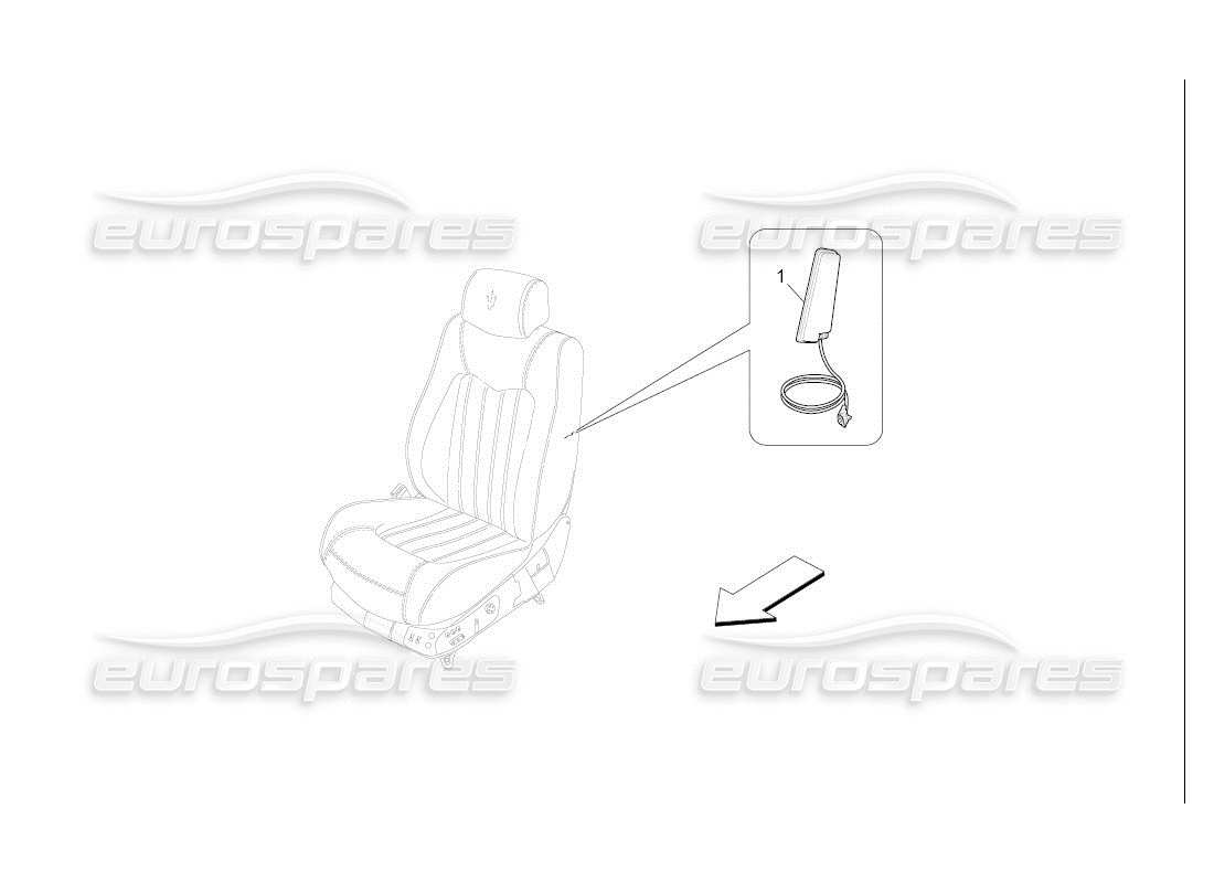maserati qtp. (2007) 4.2 auto diagrama de piezas del sistema de bolsas laterales delanteras