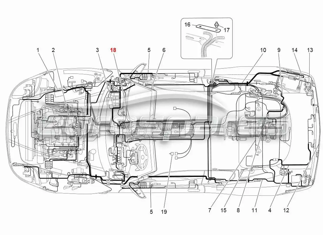 maserati 4200 gransport (2005) sistema eléctrico diagrama de piezas