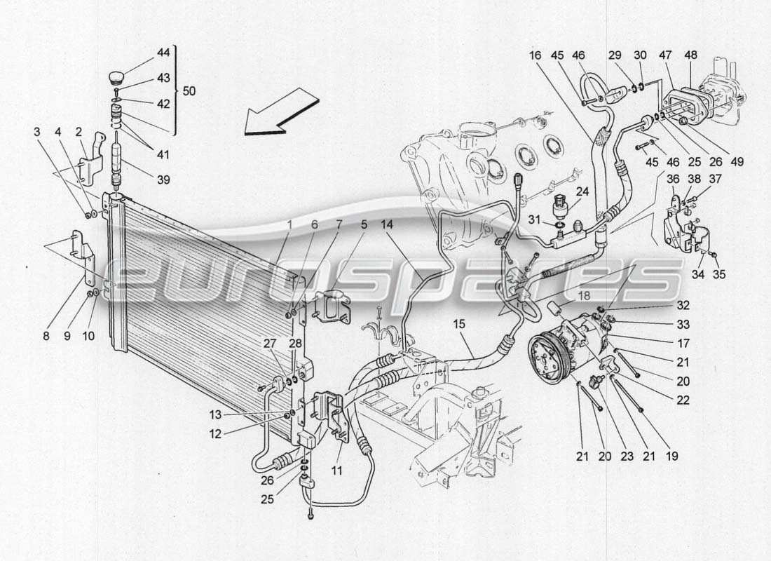 maserati grancabrio mc centenario aire acondicionado - motor diagrama de piezas