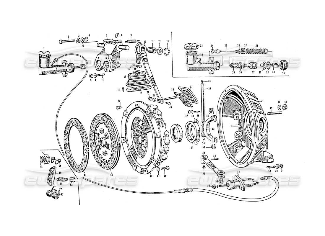 maserati 3500 gt diagrama de piezas del embrague