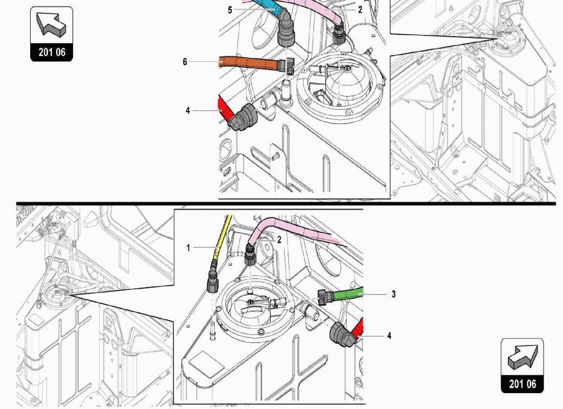 lamborghini centenario spider sistema de suministro de combustible diagrama de piezas