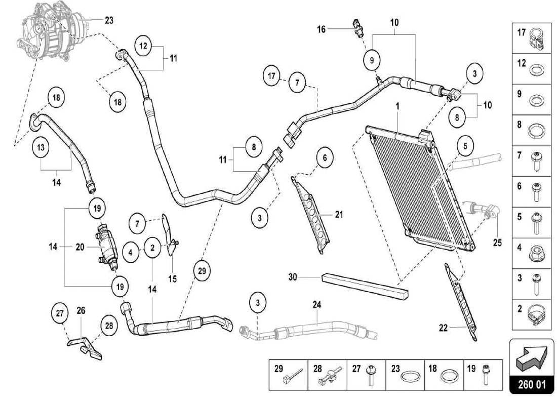 lamborghini centenario spider condensador diagrama de piezas