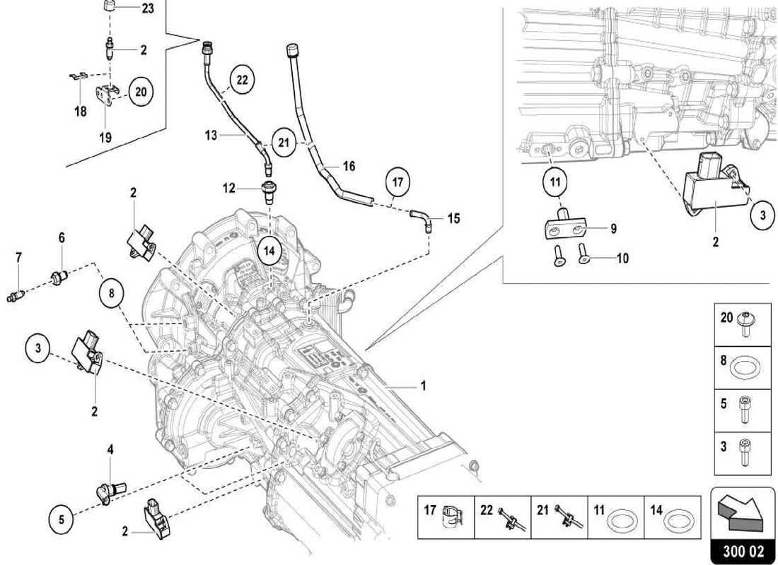 lamborghini centenario spider diagrama de piezas de sensores