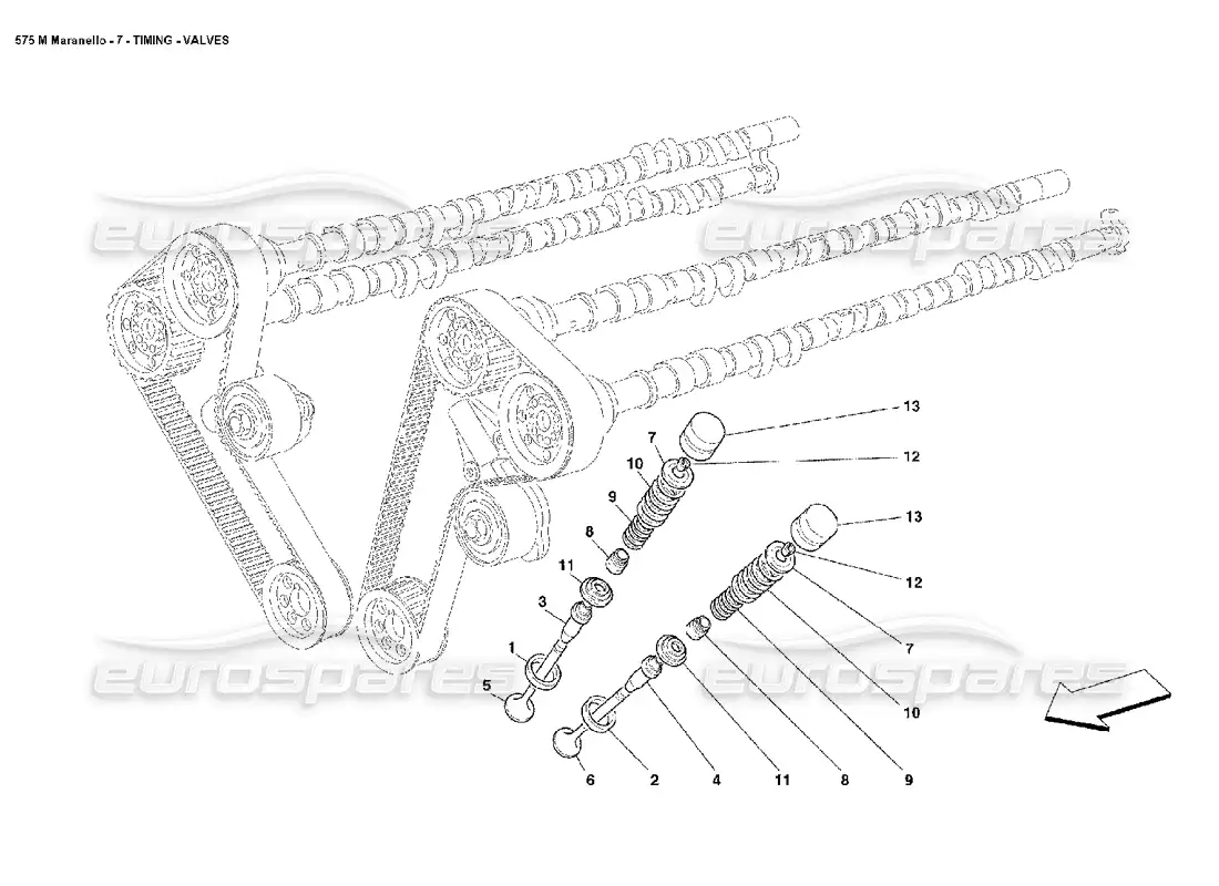 ferrari 575m maranello válvulas de sincronización diagrama de piezas