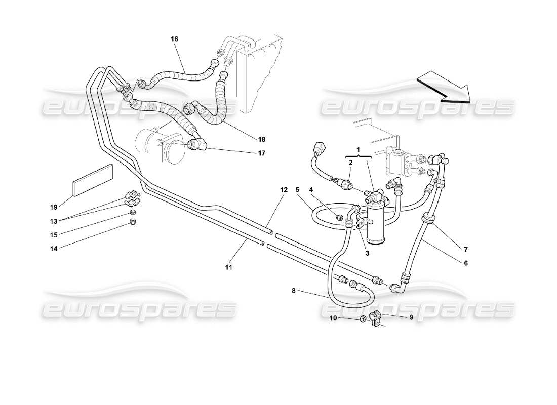 ferrari 355 (2.7 motronic) diagrama de piezas del sistema de aire acondicionado