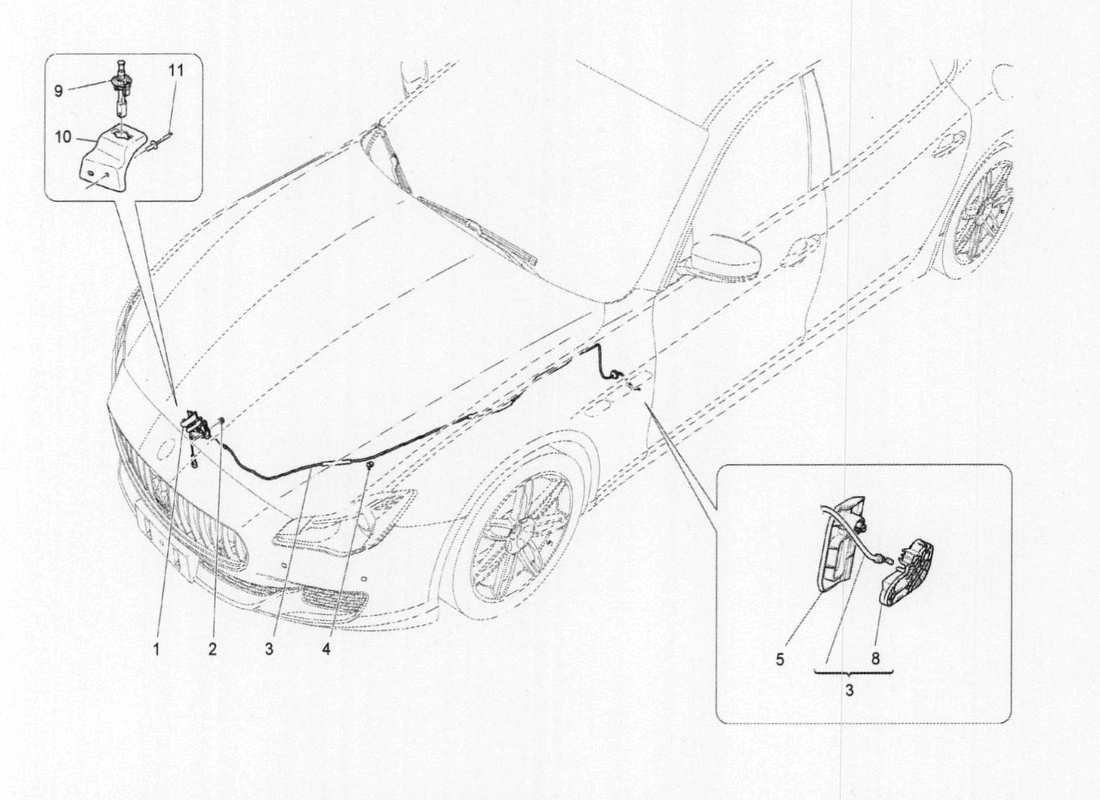 maserati qtp. v6 3.0 tds 275bhp 2017 diagrama de piezas de control de apertura de la tapa frontal
