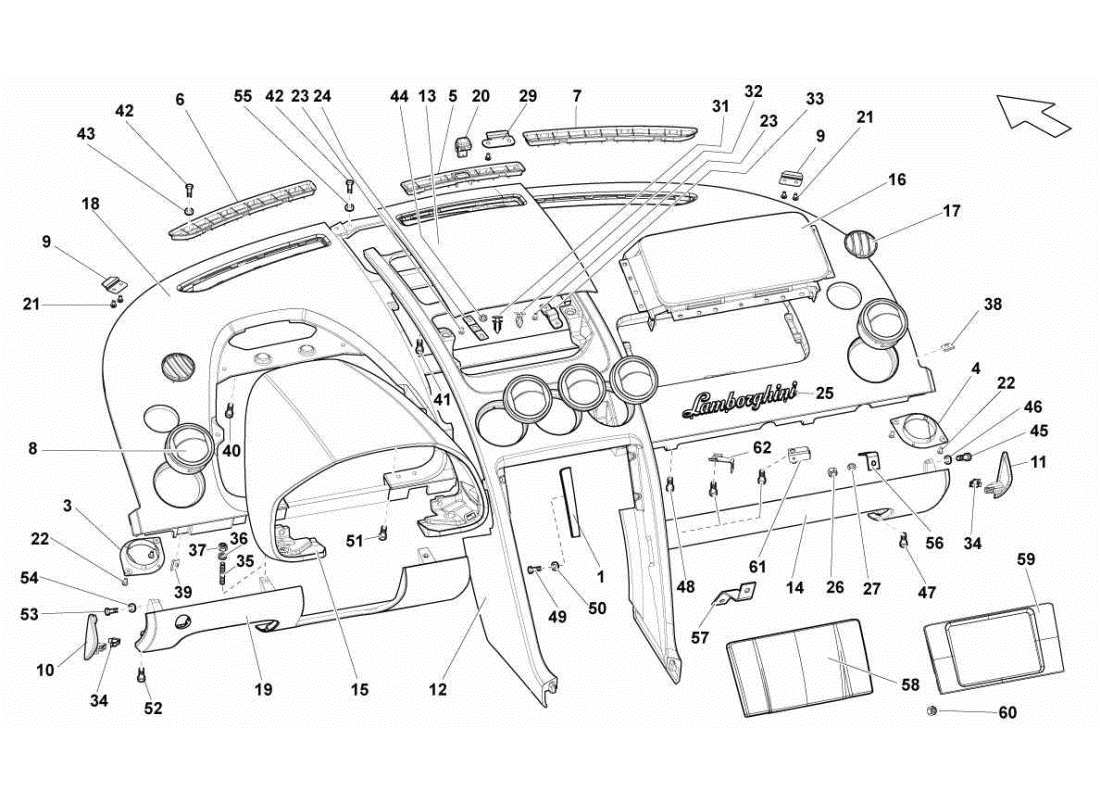 lamborghini gallardo sts ii sc panel diagrama de piezas