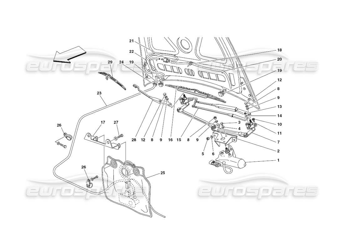 ferrari 430 challenge (2006) lavaparabrisas y arandela diagrama de piezas