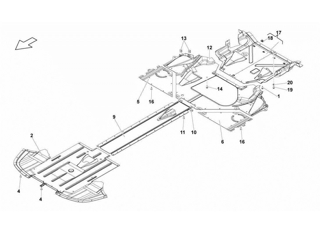 lamborghini gallardo sts ii sc frame floor panels diagrama de piezas