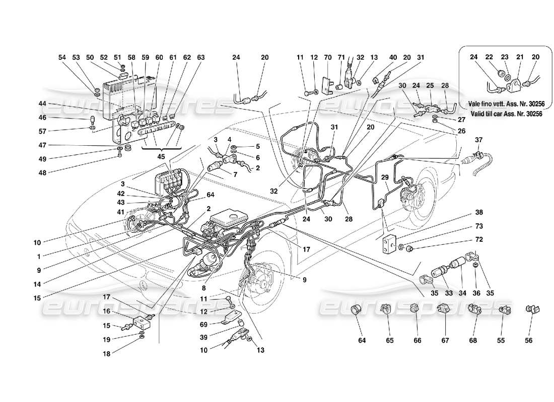ferrari 355 (5.2 motronic) diagrama de piezas del sistema de frenos abs teves