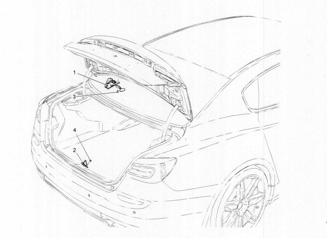 maserati qtp. v6 3.0 bt 410bhp 2wd 2017 diagrama de piezas de control de apertura de la tapa trasera