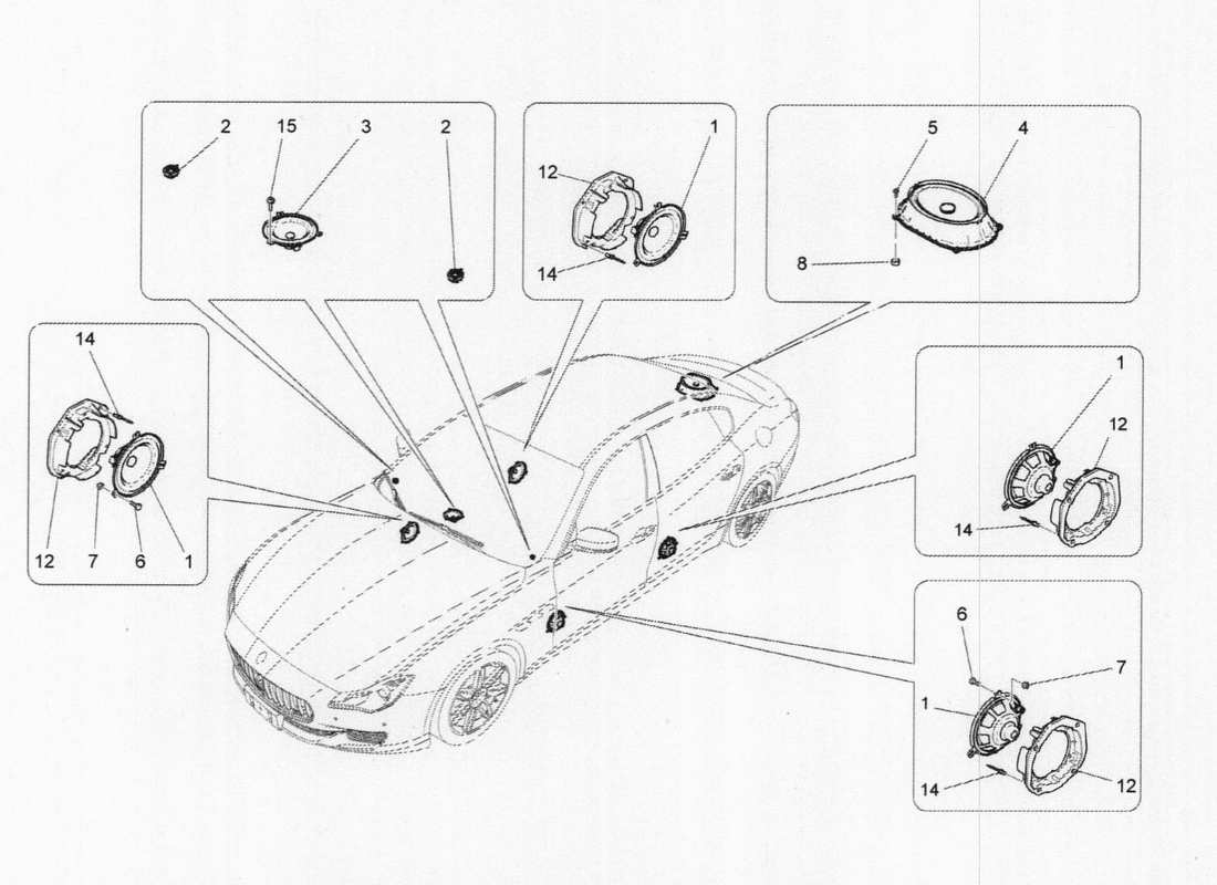 maserati qtp. v6 3.0 tds 275bhp 2017 diagrama de piezas del sistema de sonido