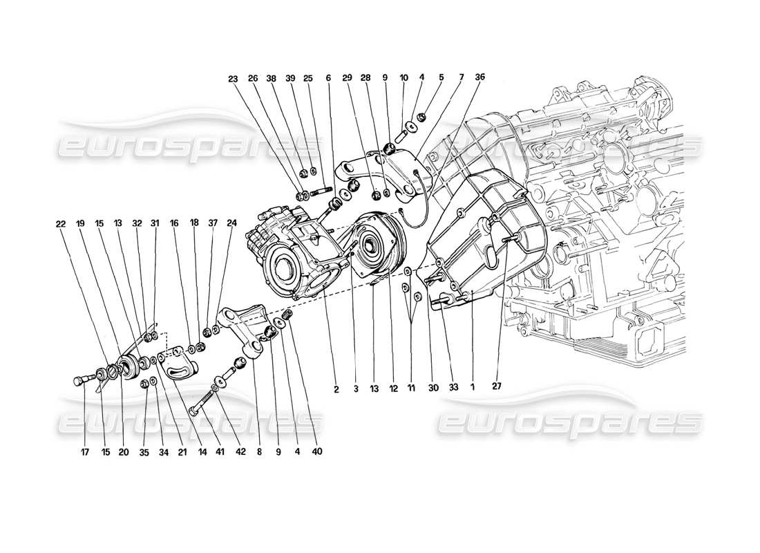 ferrari 308 (1981) gtbi/gtsi diagrama de piezas del compresor y controles del aire acondicionado