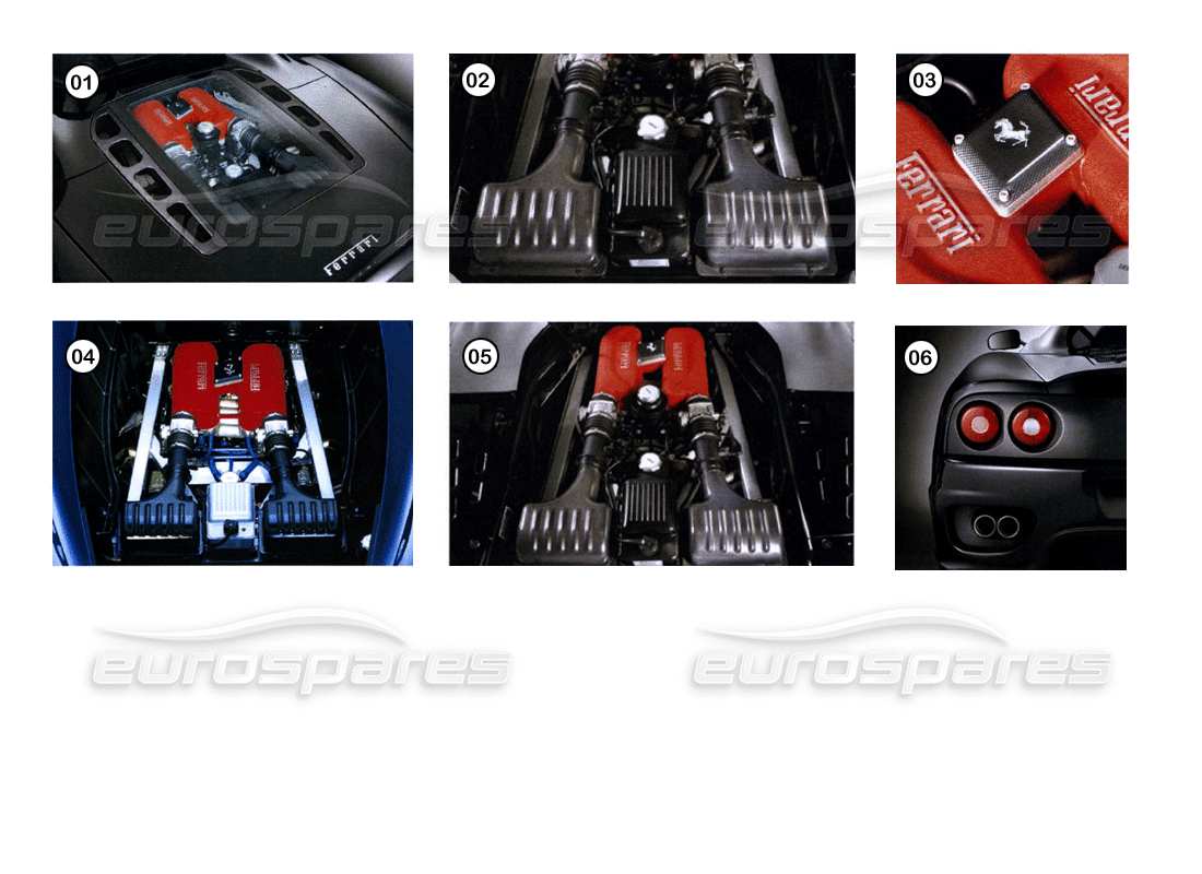 ferrari 360 modena accesorios - diagrama de piezas tecnológicas